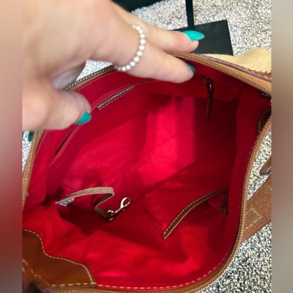 Dooney & Bourke Beige and Brown Shoulder Bag - Picture 5 of 7